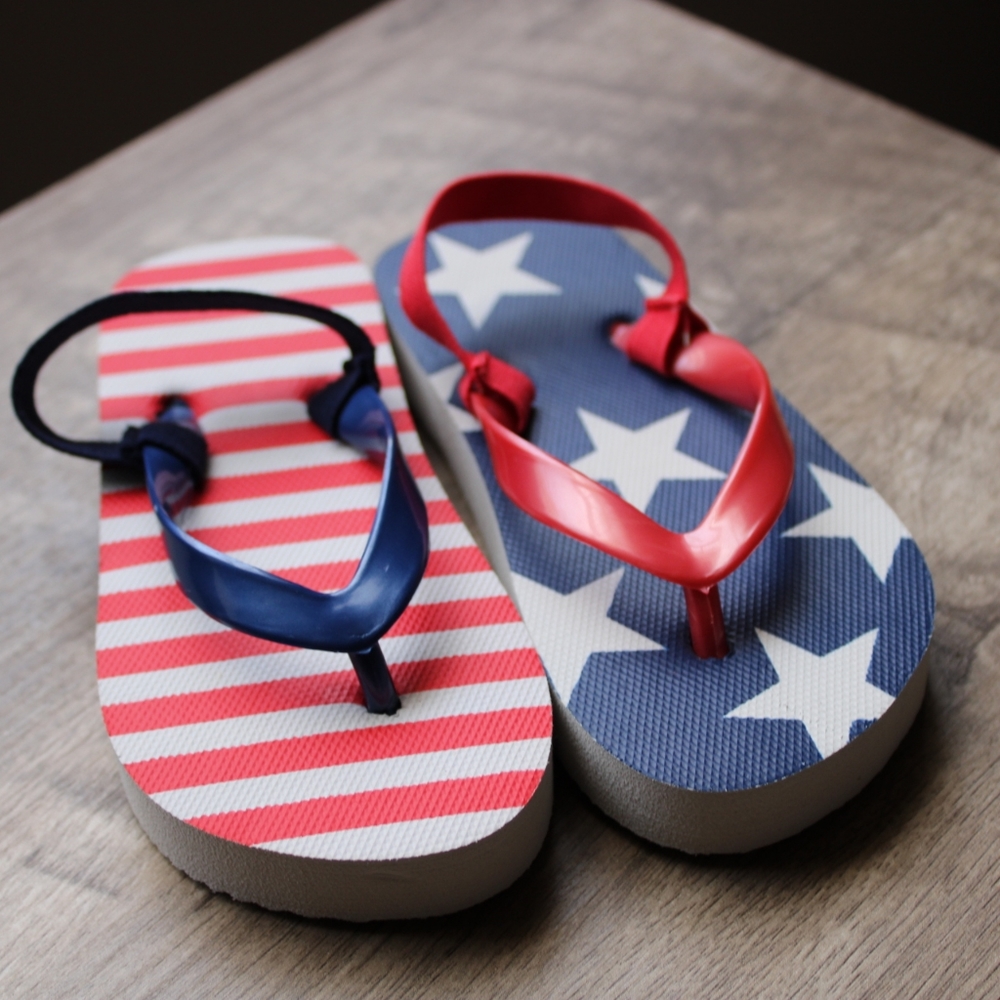 American Flag Toddler Flip Flops